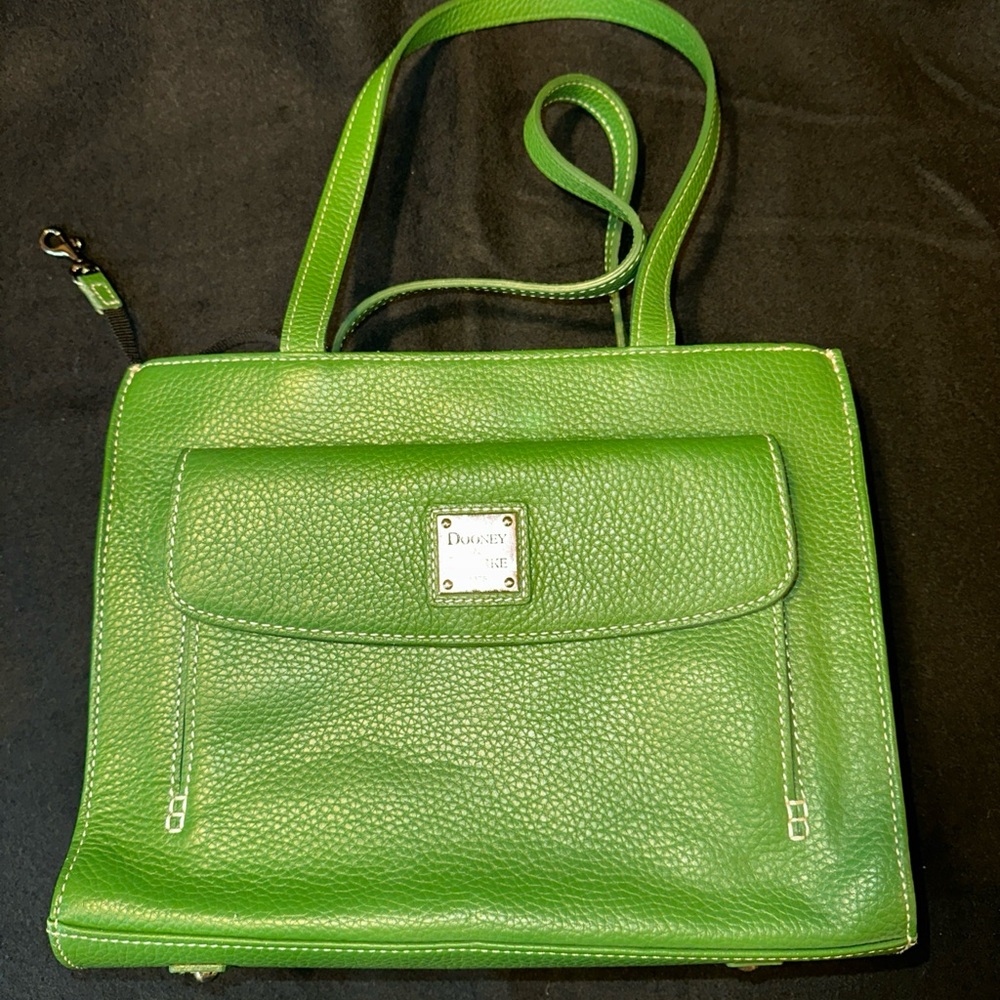 Dooney & Bourke Green Shoulder Bag with Pebbled Leather